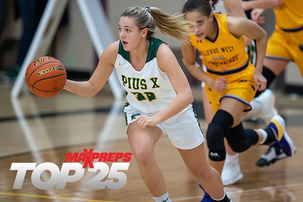 Sophomore Adison Markowski (pictured) and senior sister Alexis have helped Pius X of Lincoln, Neb., win 24 games in a row dating back to last season.