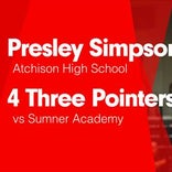 Presley Simpson Game Report: vs Highland Park
