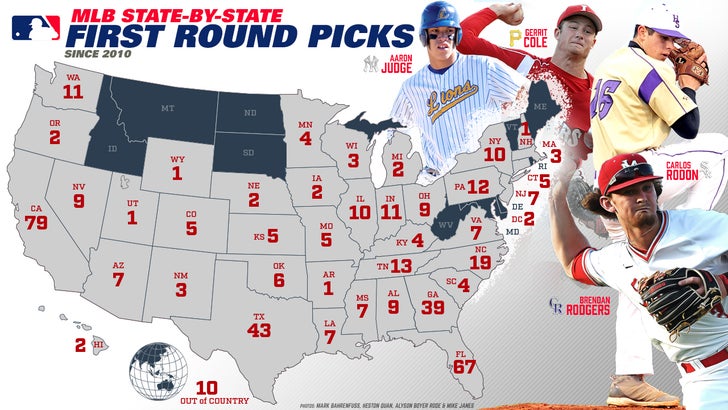 Map: MLB Draft 1st round picks since 2010