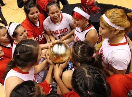 After seasons on the brink, the Page girls basketball team finally broke
through on Saturday.