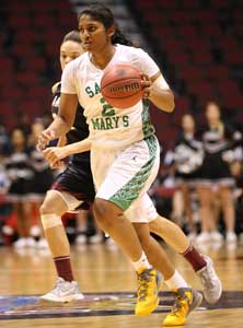 Shilpa Tummala (2) made four
3-pointers and scored 17 points
for St. Mary's.