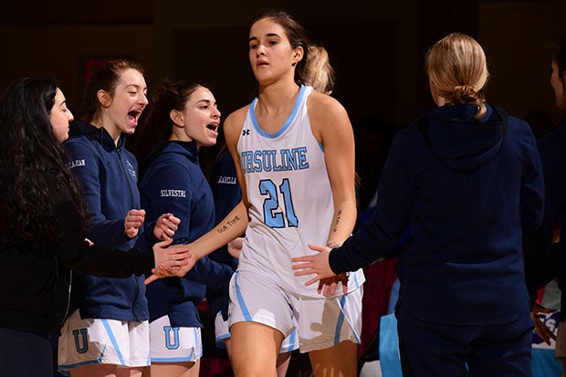 Sonia Citron takes the floor for the 2020 Section 1 Class AA championship game.