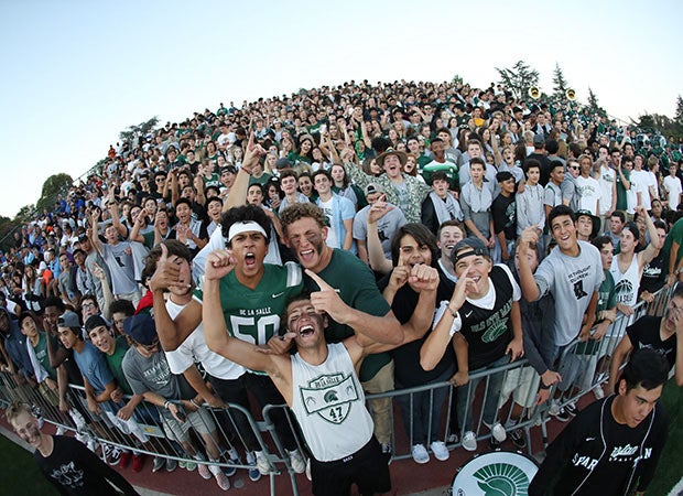 One of the largest crowds in De La Salle history packed Owen Owens Field. 