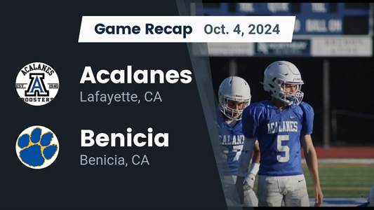 Football Recap: Benicia Takes a Loss