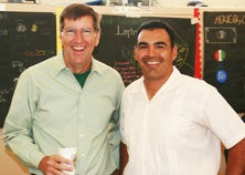Andy Beal and Canoga Park football
coach Ivan Moreno.