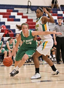 Ali Gibson has been the team's
rock and leading scorer all
season. 