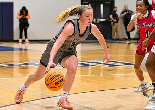 Sophia Pearl is averaging 11.6 points for No. 24 River Ridge. The Furman commit is one of five players averaging double figures for the Knights. (PHOTO: Kenny Grimes)