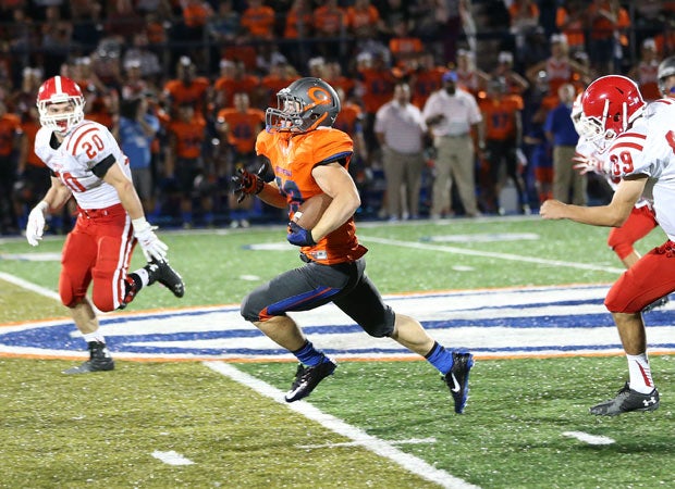 Bishop Gorman running back Jonathan Shumaker breaks into the open.