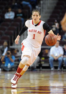 Mater Dei's Jordan Adams is
playing despite dislocated
shoulder.
