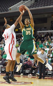 Alyson Beebe averages better
than 20 points per game.