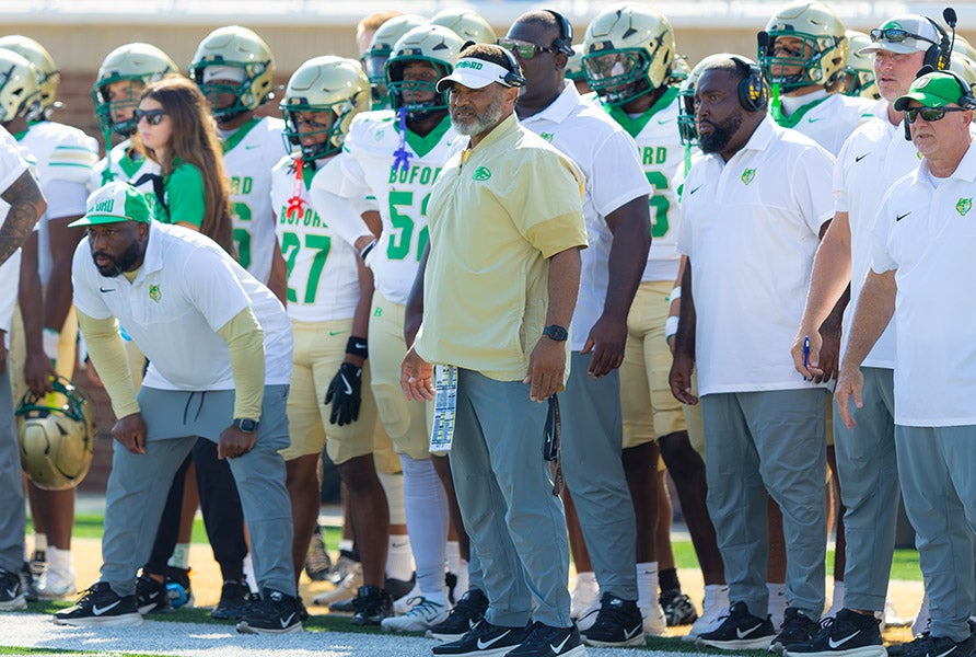 Head coach Bryant Appling's defending national champions at Buford haven't missed a beat in 2026, outscoring their first two opponents 80-26. (PHOTO: Corey Jones)