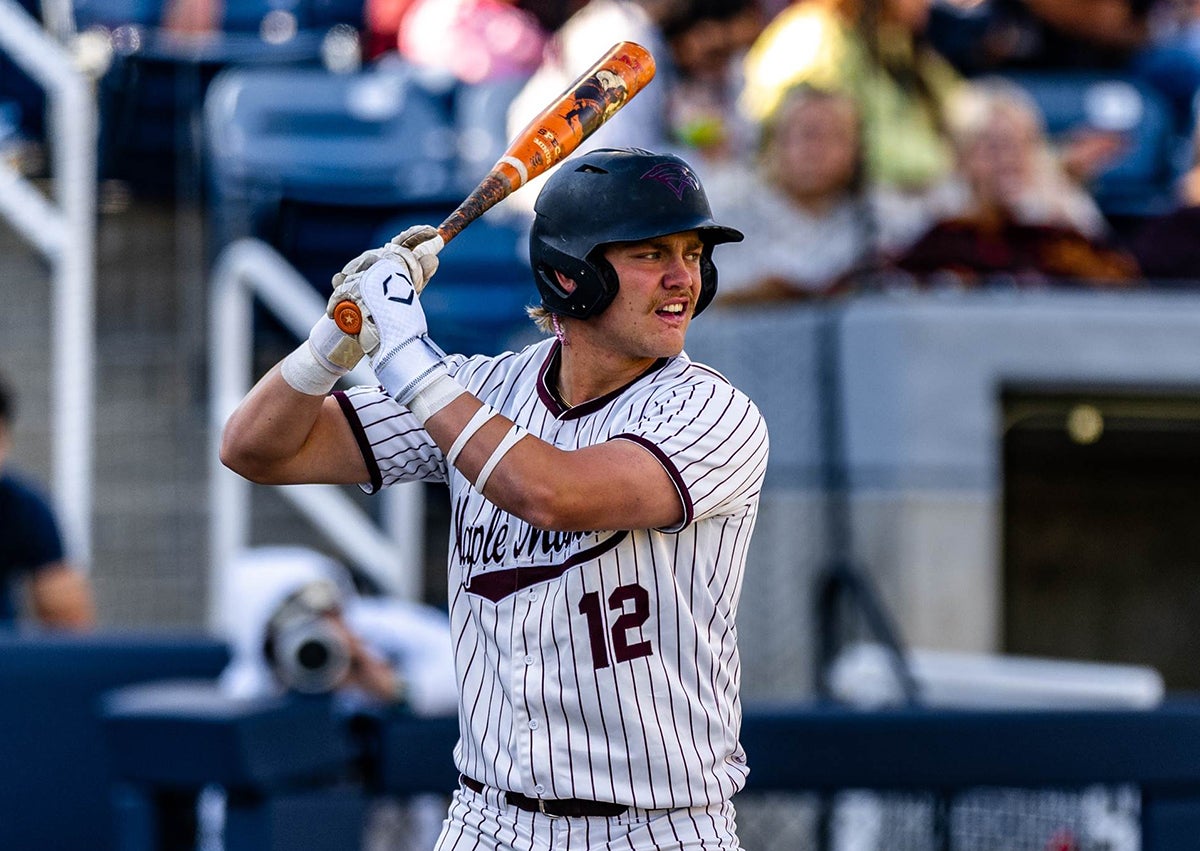 Junior Cy Chrisman of Maple Mountain (Utah) leads the nation with 19 home runs. The Oklahoma State commit led the Golden Eagles to a 28-3 record. (PHOTO: Caleb Brown) 