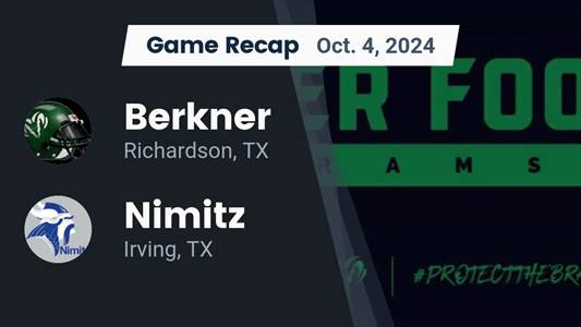 Football Recap: Berkner Skates Past Nimitz with Ease