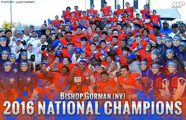Bishop Gorman finishes the 2016 season as the No. 1 ranked team.