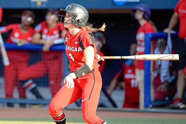 In her final season at Georgia in 2018, Kendall Burton hit .363 in 61 games with 61 hits. 