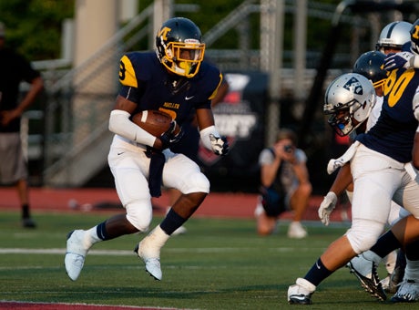 Moeller running back Keith Watkins rushed 18 times for 117 yards and a touchdown in the second quarter when his team opened up a 28-0 lead en route to a 35-14 win over Gilman (Md.) in the Skyline Chili Crosstown Showdown.