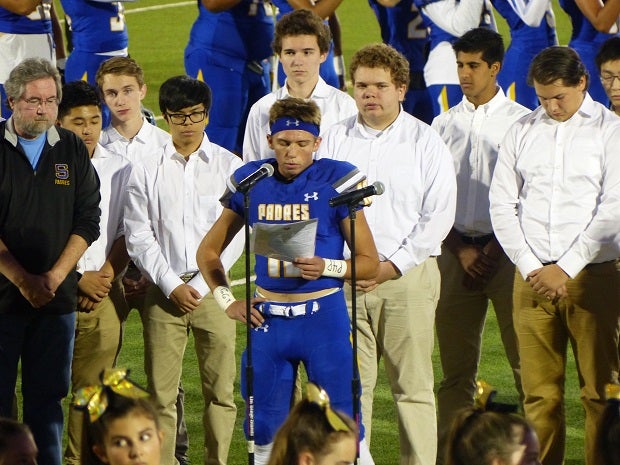 Bottari took to the field before playing rival Archbishop Mitty to announce the formation of Play4Prevention, a non-profit aimed at raising awareness about teen suicide.