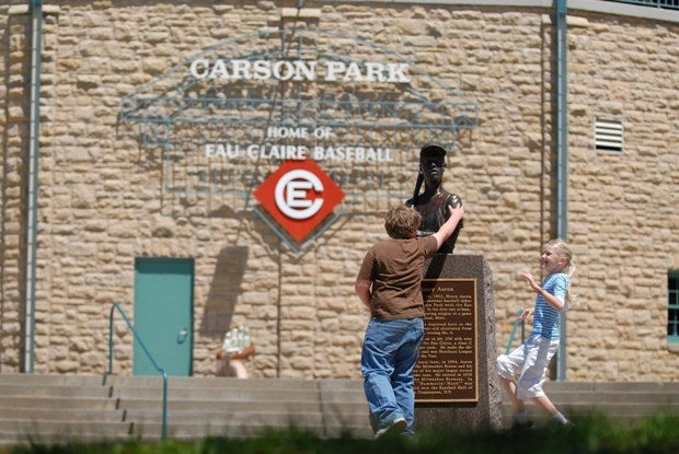 Fans can marvel at the Hank Aaron statue outside Carson Park.