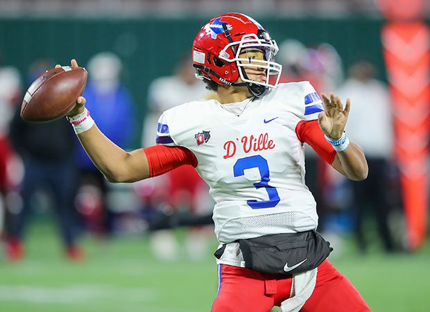 Duncanville senior quarterback Grayson James threw for 285 yards and three touchdowns in the first half. 