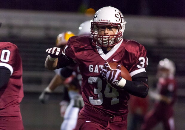 Andrew Segre set a Sacred Heart Prep school record with 360 rushing yards and six touchdowns in the team's CCS title win over Pacific Grove on Saturday.