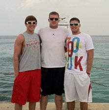 Watt brothers D.J., J.J. and Derek
on a cruise.