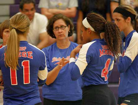 Coach Gwenn Pike is in her 32nd year leading the Bishop Miege volleyball program, and is looking for a fourth-straight Kansas title.