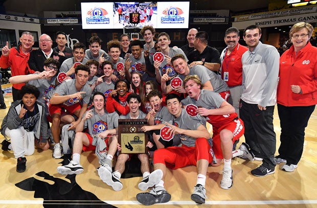 Mater Dei celebrates its 23rd Southern Section boys basketball title. 