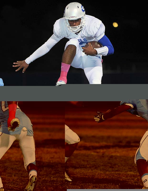 Bishop Gorman (Nev.) quarterback Anu Solomon leaps over a Centennial defender during a game in October.