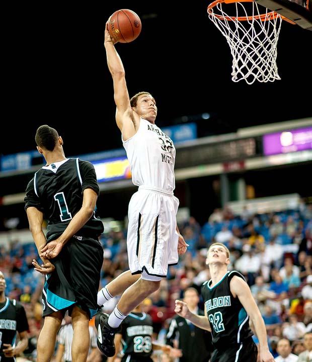 Archbishop Mitty's (Calif.) Aaron Gordon soars in for a dunk during the CIF NorCal Regional Open Division championship game against Sheldon in March.