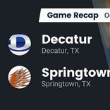 Football Game Recap: Springtown Porcupines vs. Decatur Eagles