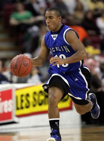 Junior point guard Jackson Cummings leads the fastbreak.