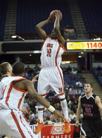 Everyone looks up at a Damon Powell jump shot.