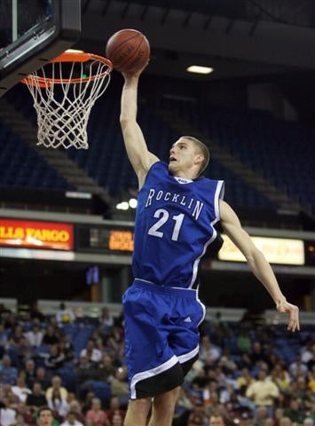Rocklin's Brendan Lane slams down two of team-high 17 points.
