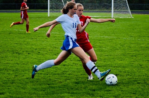 Mollie Durand is a captain for her Inter-Lakes soccer team as a junior and the three-sport athlete scored a career-high 12 goals for the Lakers this season.