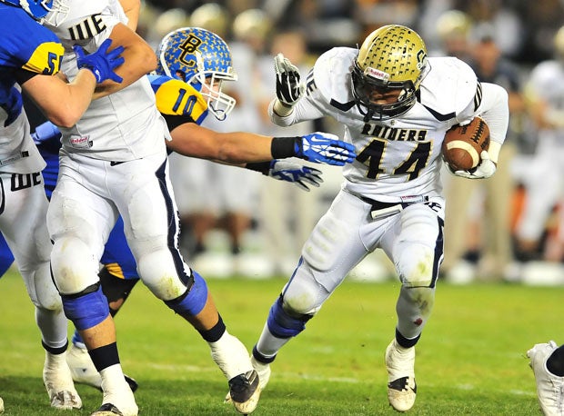 Central Catholic freshman Montell Bland broke the game open with a determine touchdown run in the third quarter. Montell Bland added a fourth-quarter TD and finished with 16 carries for 103 yards.