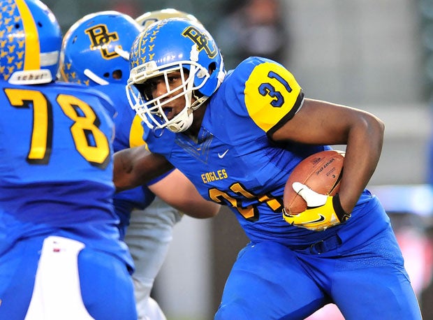 Bakersfield Christian running back Matt Smith, who was held to 27 yards rushing on 13 carries.  