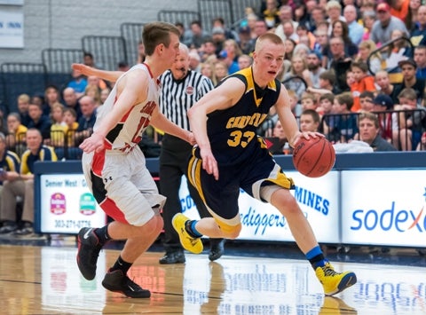 Justin Engesser, right, and his Colorado Springs Christian teammates face a challenging road in defending its Class 3A state championship. The Lions were seeded 11th and placed in the same opening quadrant with perennial powerhouse No. 6 Faith Christian.