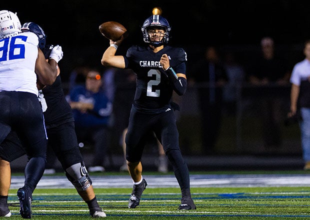 Quarterback Helaman Casuga thrown for 812 yards and 10 touchdowns in two games for Corner Canyon this season. (Photo: Caleb Brown)
