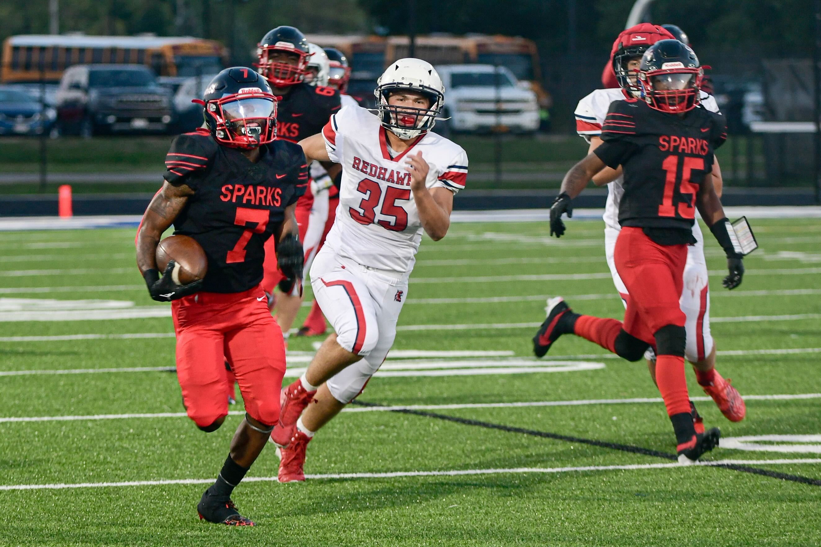 Adam Nunes of South Park (Buffalo, N.Y.) rushed for a state-record 593 yards on Thursday. The senior finished the game with seven touchdowns. (Photo: Nic Cascio)