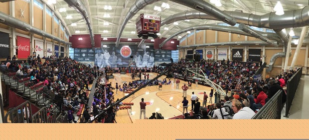 Inside University of Chicago's Gerald Ratner Athletic Center, site of the POWERADE Jam Fest.