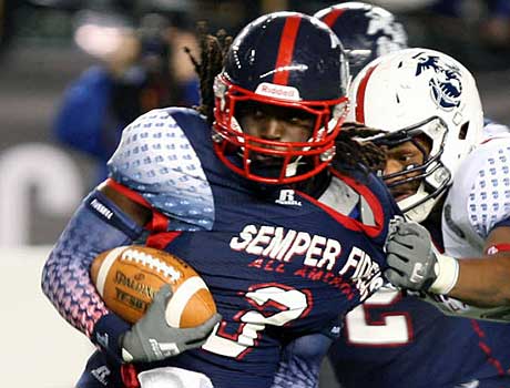 Alex Collins from South Plantation (Fla.) is the nation's top running back. He's currently uncommitted.