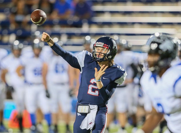 Allen quarterback Mitchell Jonke leads the Eagles into a District 6-6A showdown against Guyer on Friday.