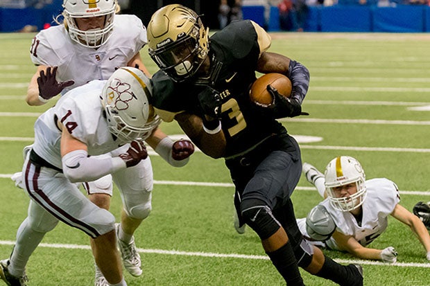 CeeDee Lamb caught nine passes for 226 yards and five touchdowns in this playoff win over Dripping Springs in 2016.
