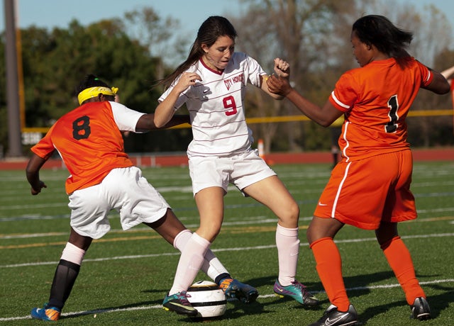 Molly Petrucci (9) of City Honors in Buffalo was named New York girls soccer player of the week for Sept. 22-28 by MaxPreps and the National Soccer Coaches Association of America.