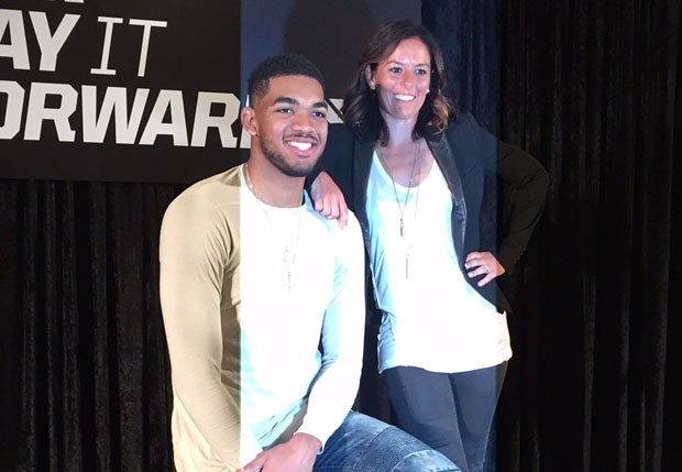 Karl-Anthony Towns and April Ross head up the new Gatorade "Play it Forward" program.