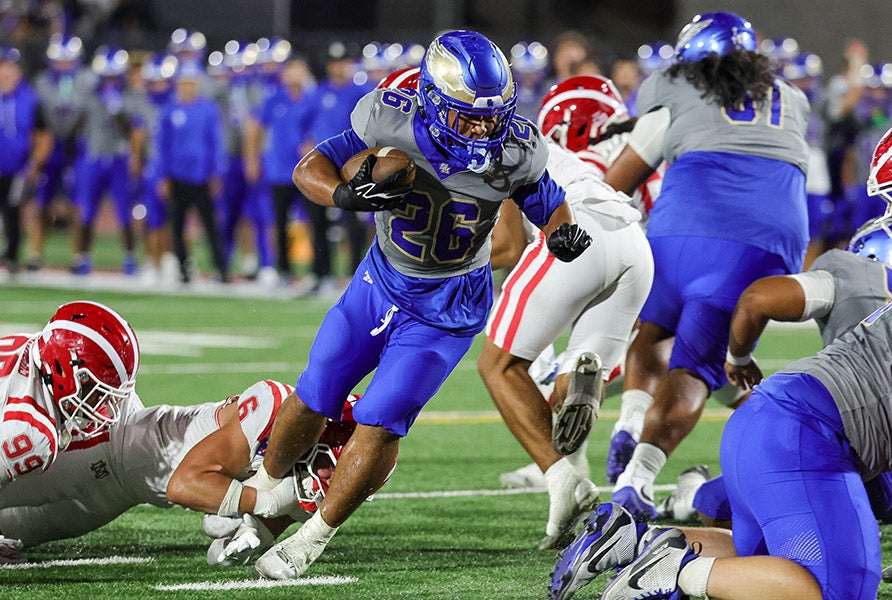 Freshman running back Adrian Petero is part of a promising youth movement at Santa Margarita. (PHOTO: John Luciano)