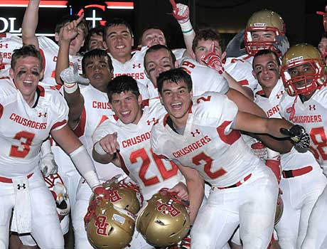 Bergen Catholic celebrated a signature victory on the road against Bishop Gorman.