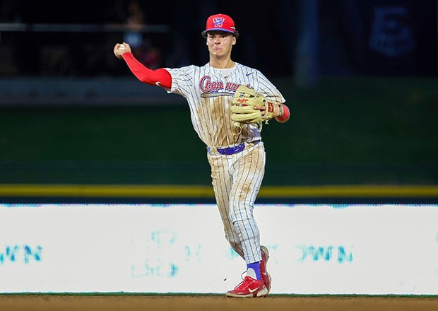 Theo Gillen led Westlake to the Class 6A state semifinals in Texas last season and has seen his stock soar this spring. (Photo: Robbie Rakestraw)