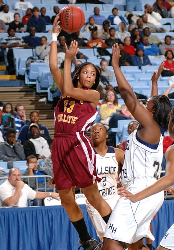 Christal Caldwell (left) of Class AAAA champion West Charlotte will play for the West All-Stars against the East during the NCCA's annual all-star week festivities in Greensboro.