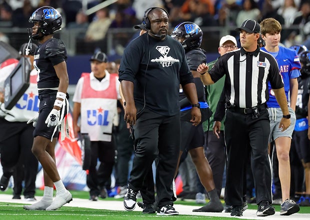 The UIL approved in-game communication devices between coaches and players for next season. The technology cannot be audio, but coaches in the booth will be allowed to send text messages to an unlimited number of players on the field during games. (FILE PHOTO: Robbie Rakestraw)